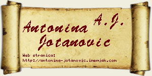 Antonina Jotanović vizit kartica